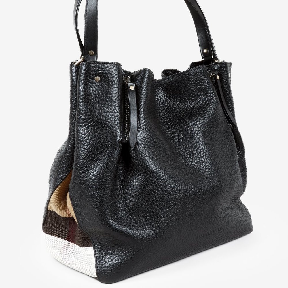 Burberry Maidstone Black Leather Tote - Picture 1 of 16
